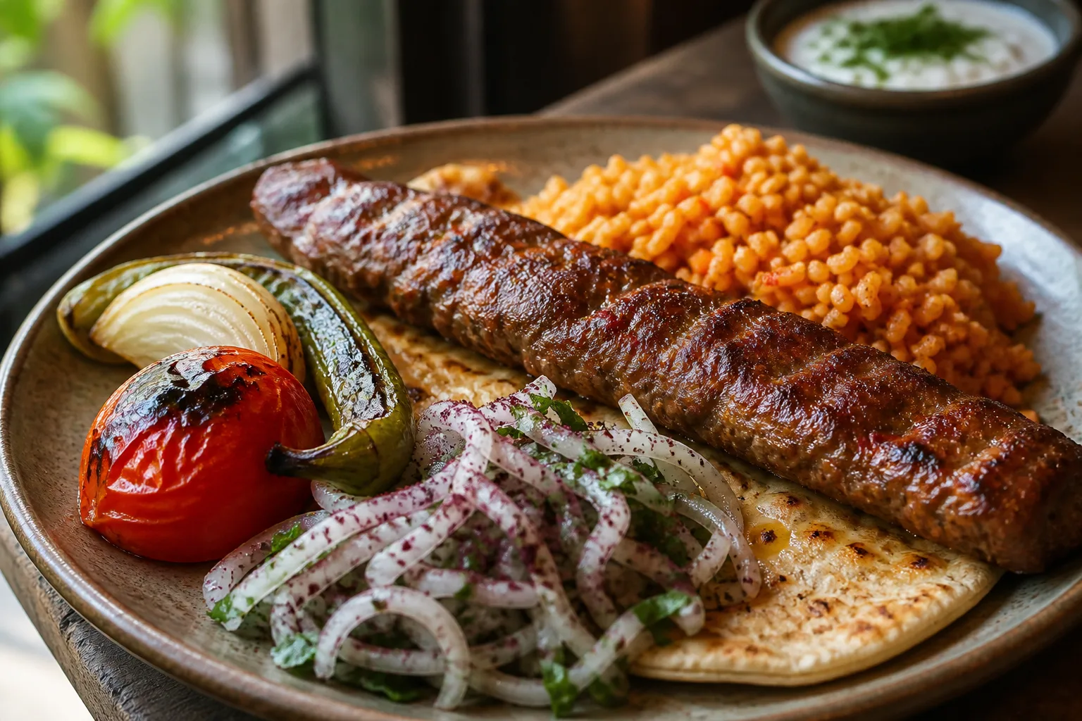 Adana kebab served at Zaytoon Mediterranean Grill in Centennial, Colorado