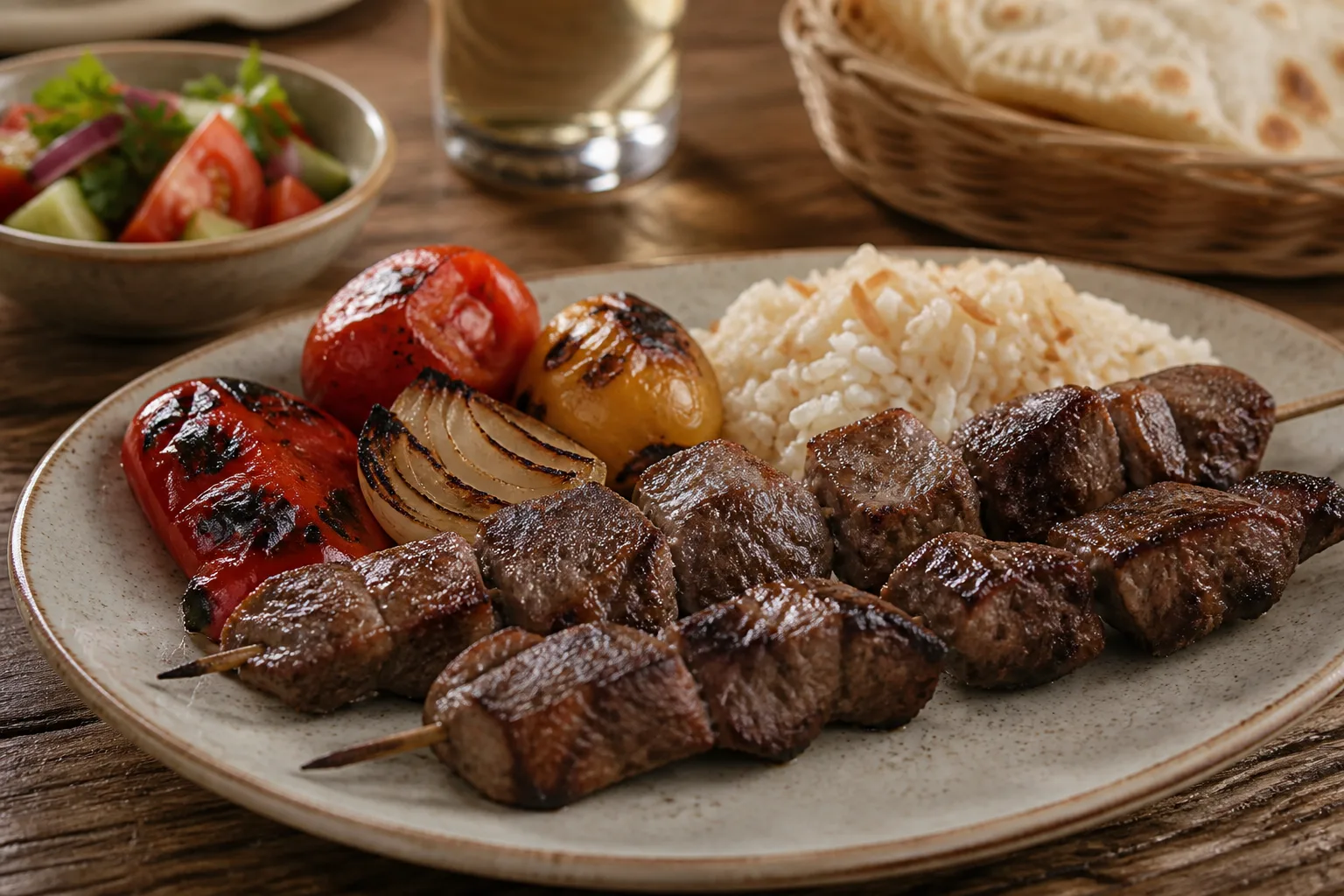 Beef shish served at Zaytoon Mediterranean Grill in Centennial, Colorado