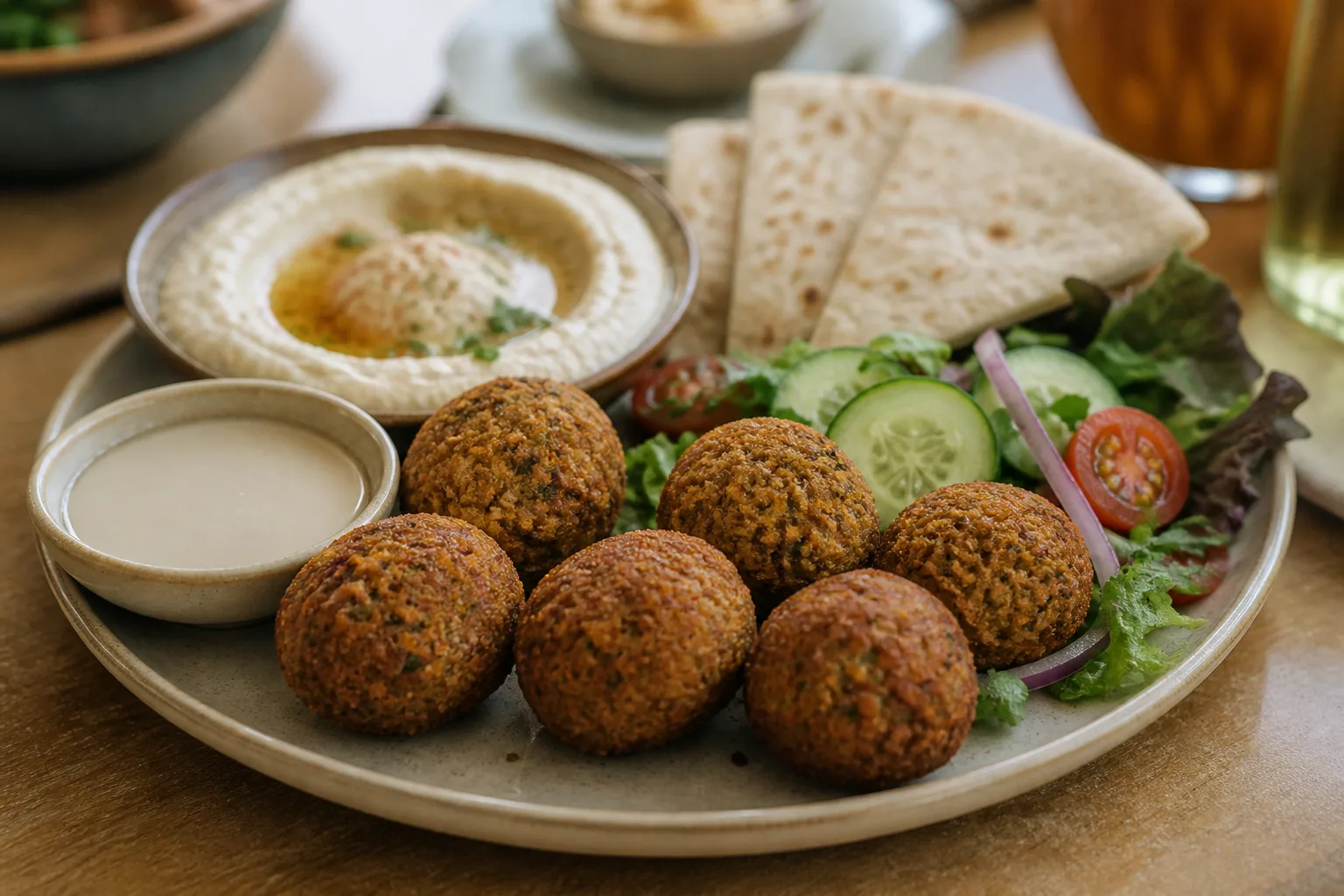 Falafel served at Zaytoon Mediterranean Grill in Centennial, Colorado