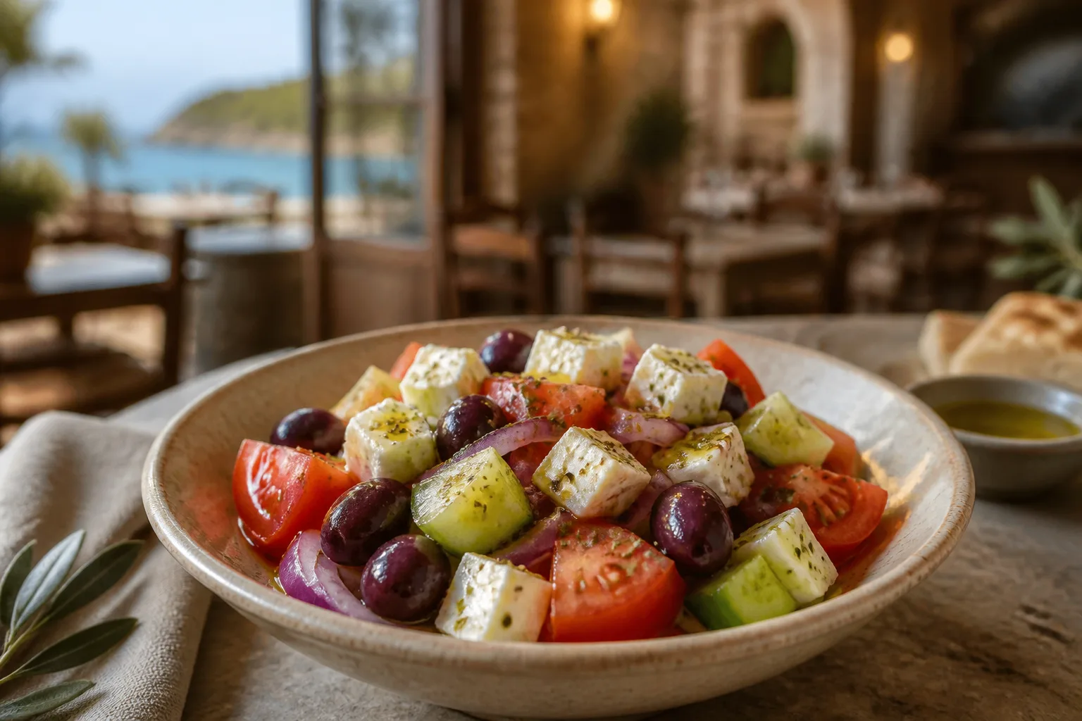 Greek salad served at Zaytoon Mediterranean Grill in Centennial, Colorado