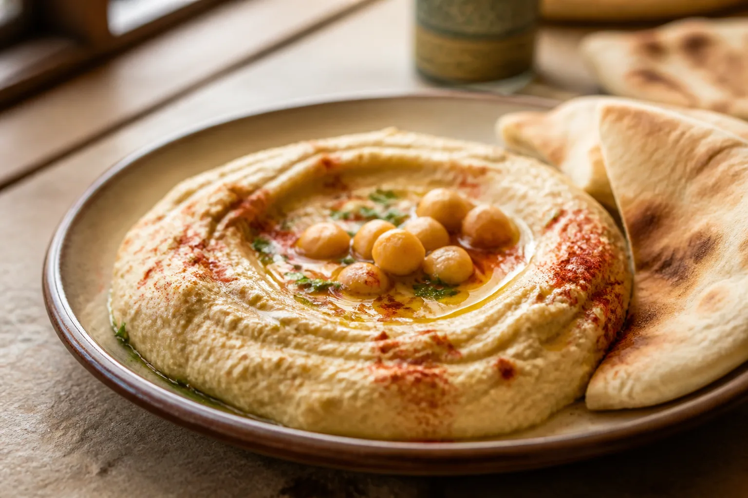 Hummus served at Zaytoon Mediterranean Grill in Centennial, Colorado