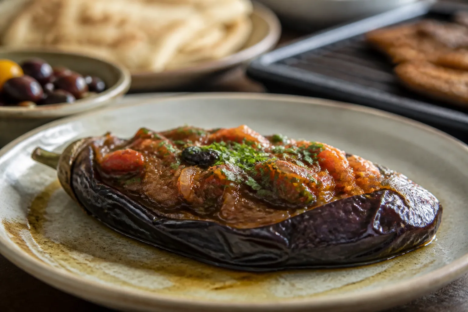 Imam bayildi served at Zaytoon Mediterranean Grill in Centennial, Colorado