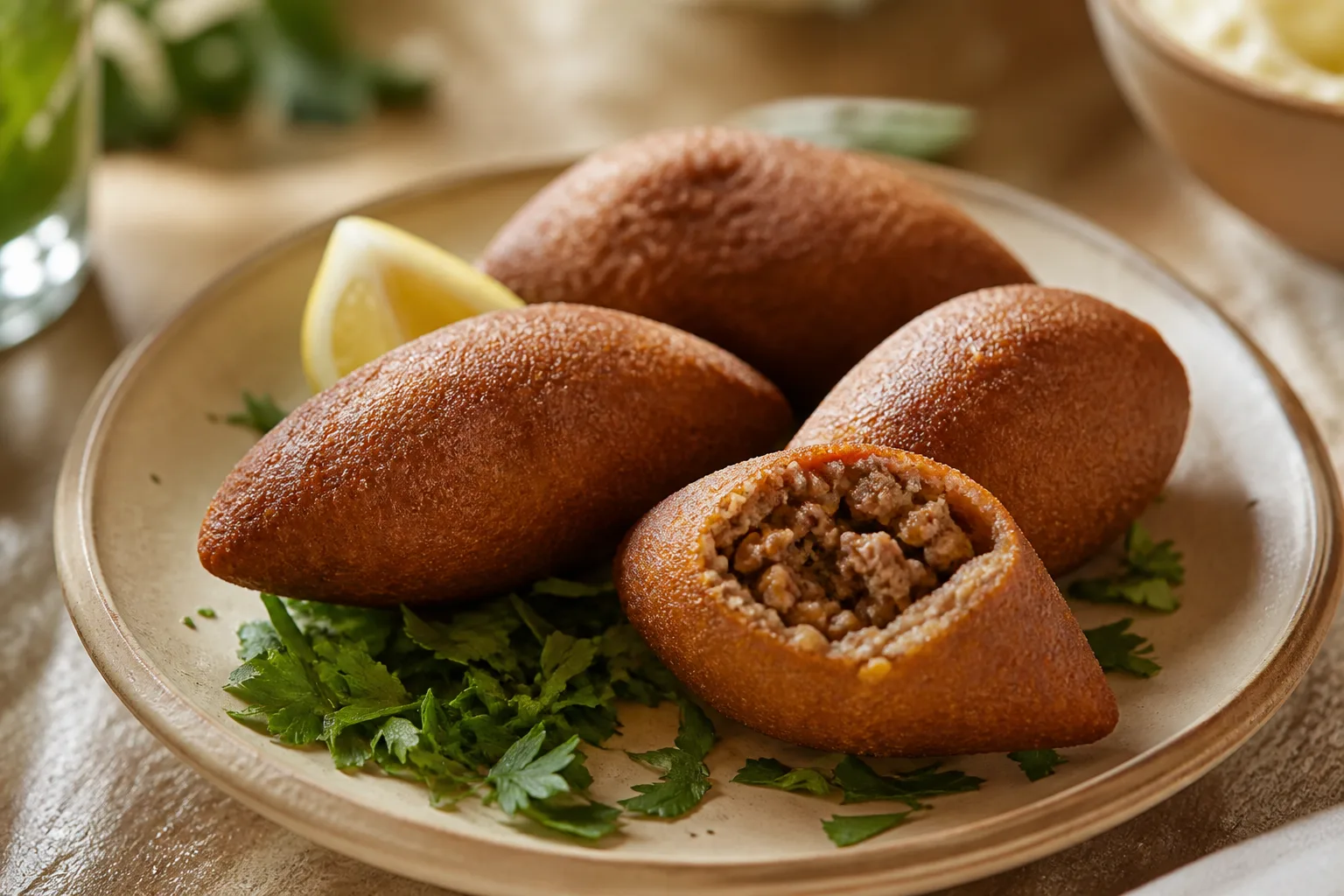 Kibbeh served at Zaytoon Mediterranean Grill in Centennial, Colorado