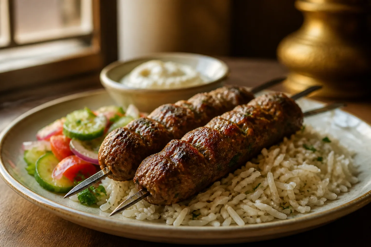 Kofta kabob served at Zaytoon Mediterranean Grill in Centennial, Colorado