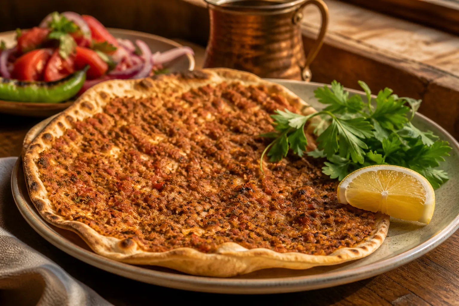 Lahmacun served at Zaytoon Mediterranean Grill in Centennial, Colorado