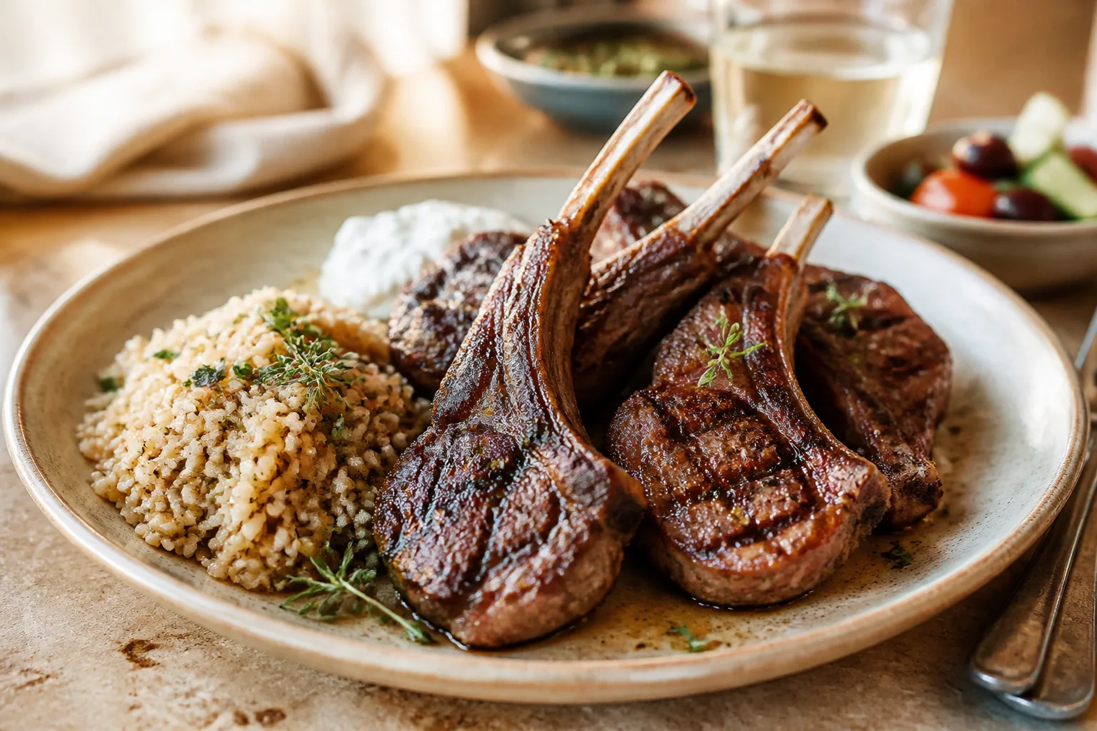Lamb chops served at Zaytoon Mediterranean Grill in Centennial, Colorado