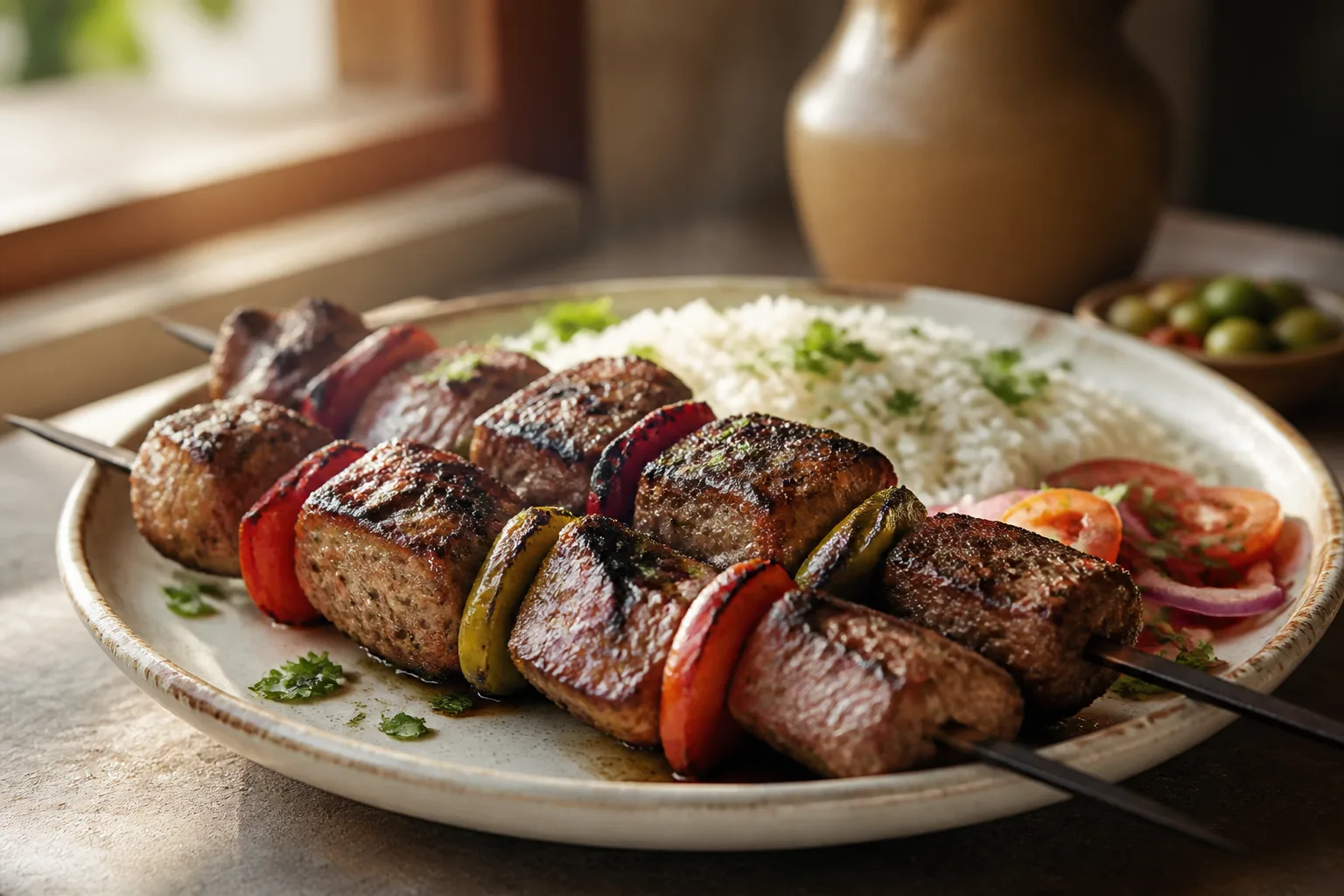Lamb shish served at Zaytoon Mediterranean Grill in Centennial, Colorado