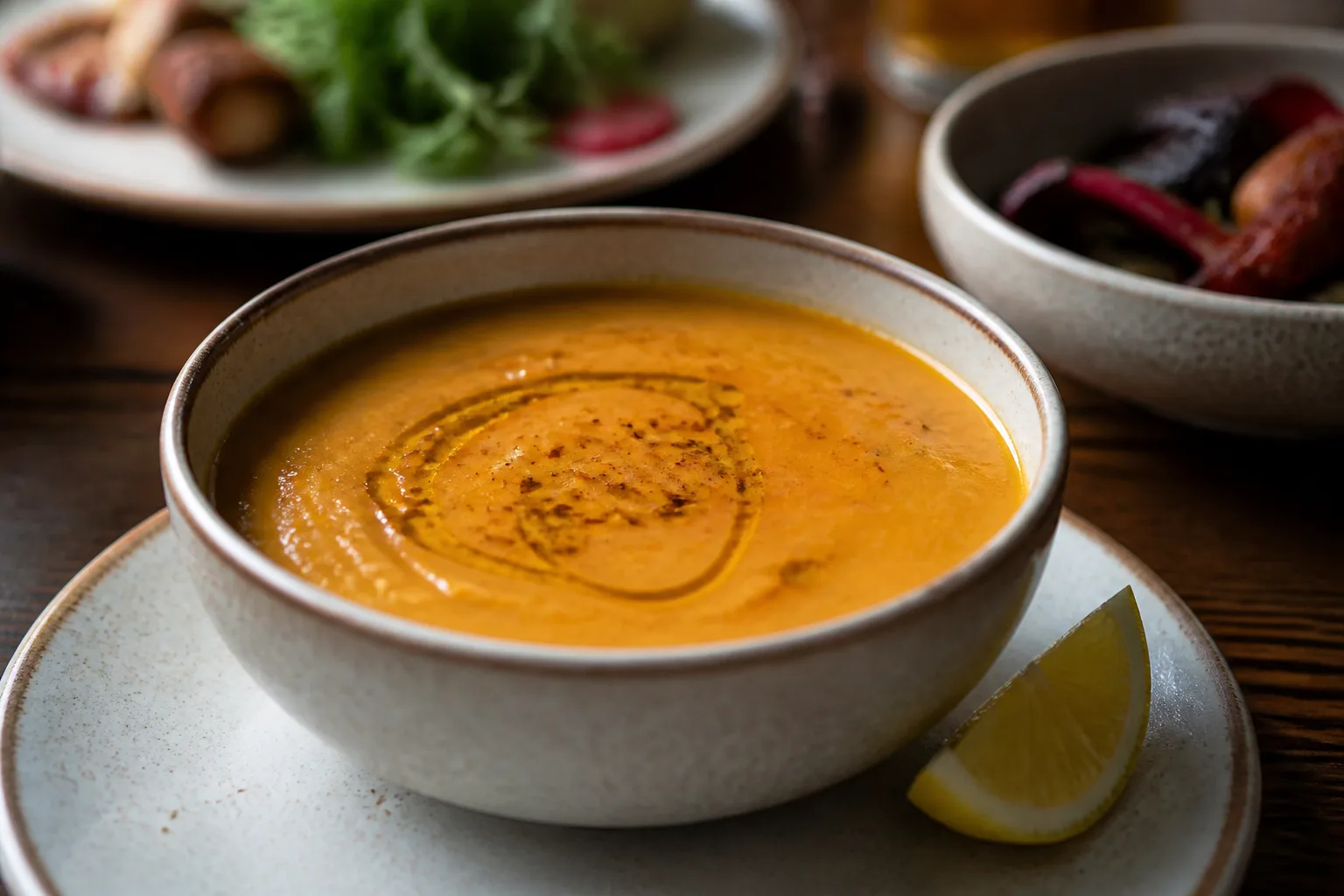 Turkish lentil soup served at Zaytoon Mediterranean Grill in Centennial, Colorado