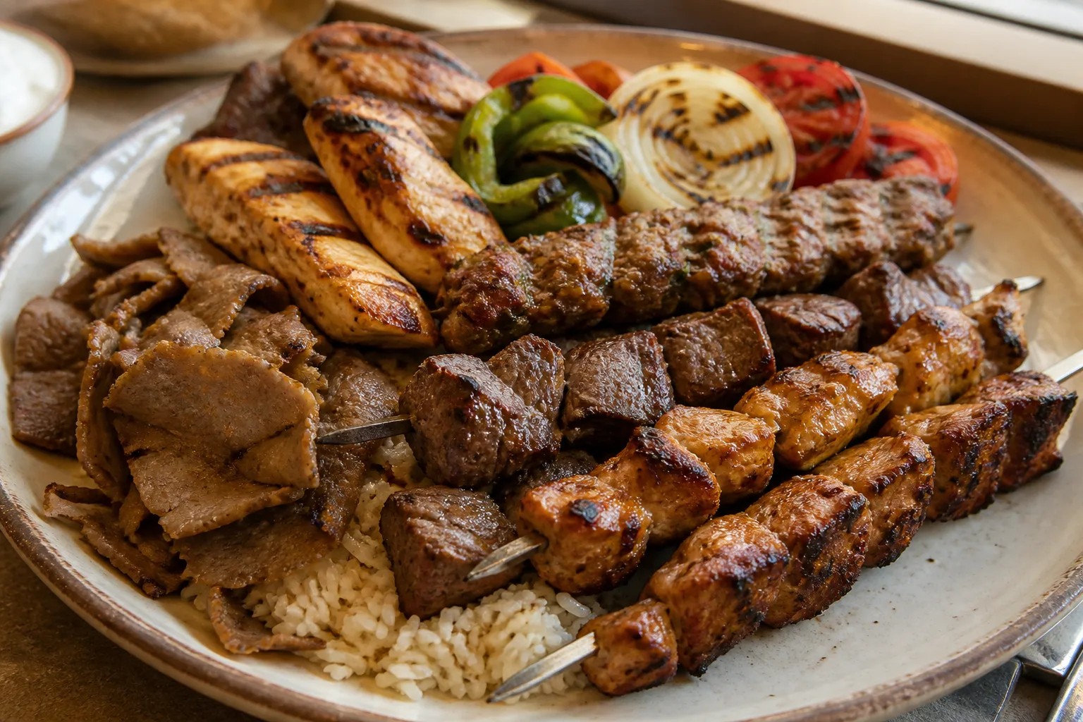 Mixed grill platter served at Zaytoon Mediterranean Grill in Centennial, Colorado