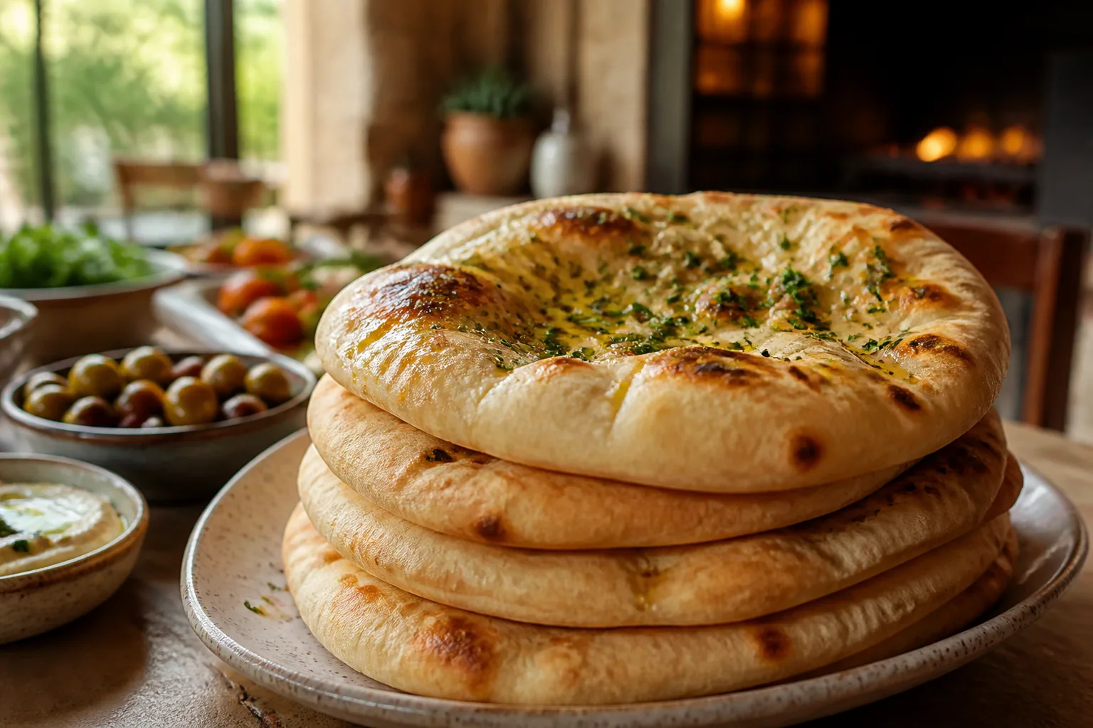 Fresh pita served at Zaytoon Mediterranean Grill in Centennial, Colorado