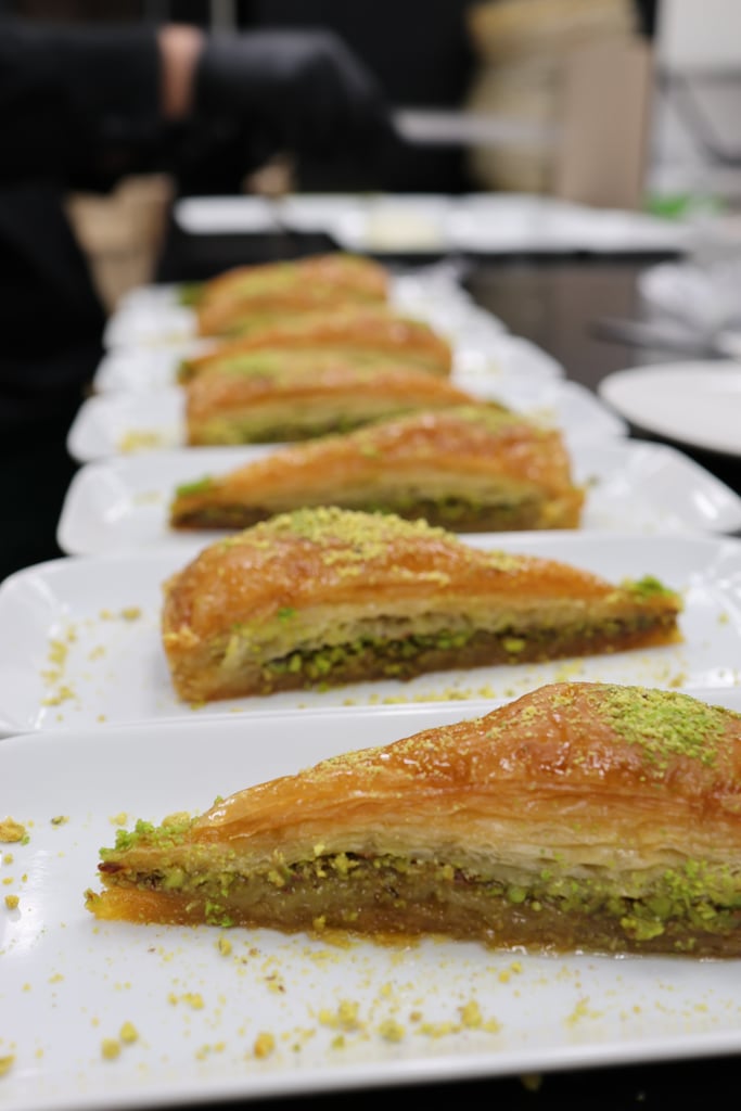 Traditional baklava dessert with pistachios and honey syrup